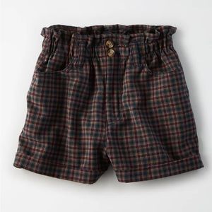American Eagle Mom Plaid Shorts Women’s Size US 2 UK 6 -D*